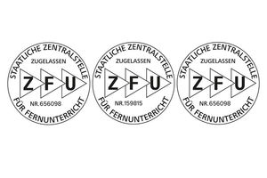 Alle Fernstudiengänge sind geprüft und zugelassen von der Staatlichen Zentralstelle für Fernunterricht (ZFU).