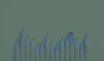 Bleistifte in einer Reihe